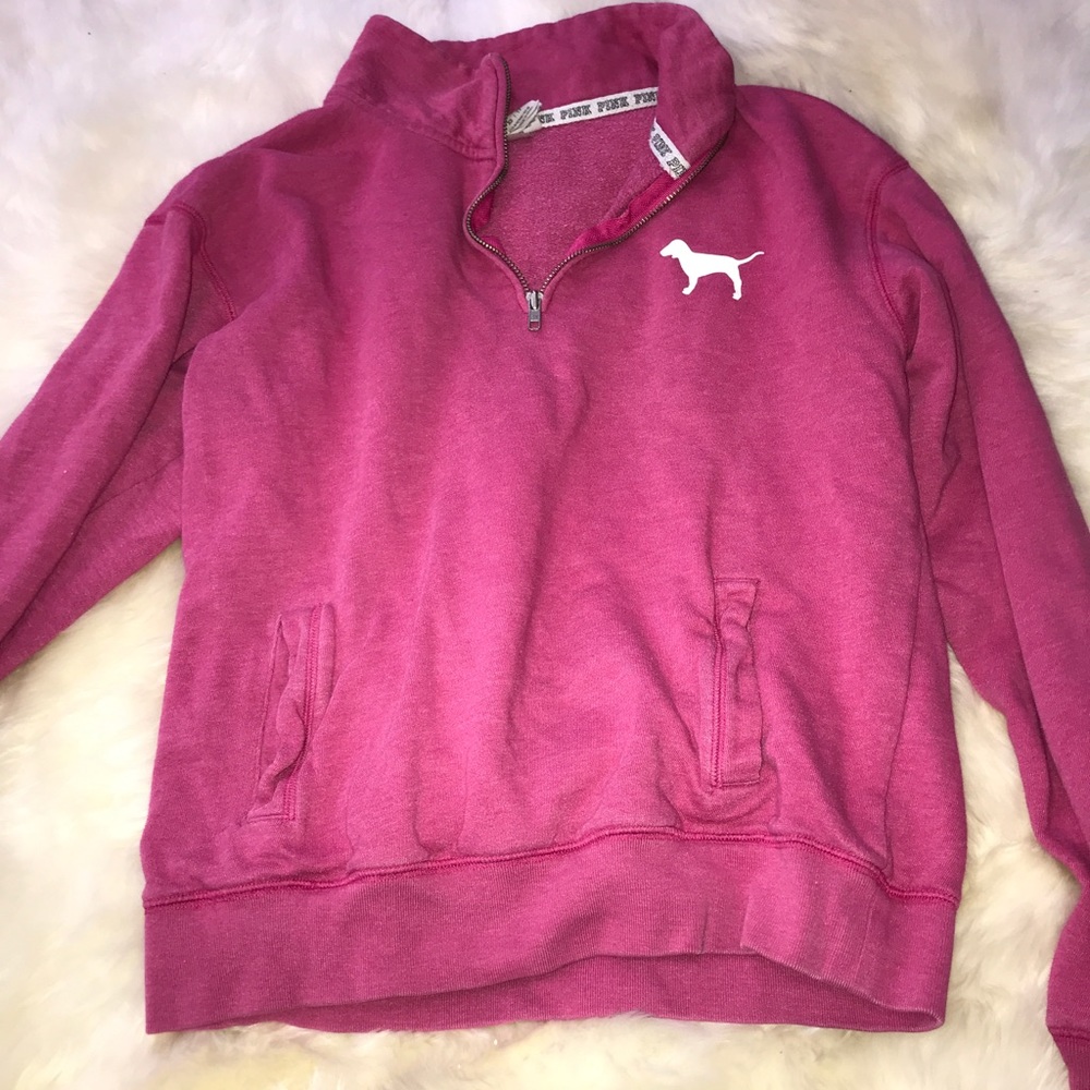PINK Quater Zip Sweatshirt lightly Worn